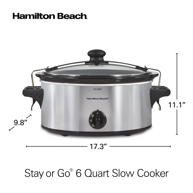 Hamilton Beach Stay or Go 6 Quart Slow Cooker Serves 7 Plus